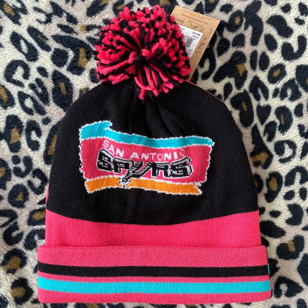 San Antonio Spurs Mitchell & Ness Pom hat